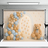 Aperturee - Aperturee Cuddly Bear Balloon Arch Sweet Cake Smash Backdrop