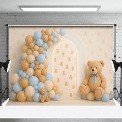 Aperturee - Aperturee Cuddly Bear Balloon Arch Sweet Cake Smash Backdrop