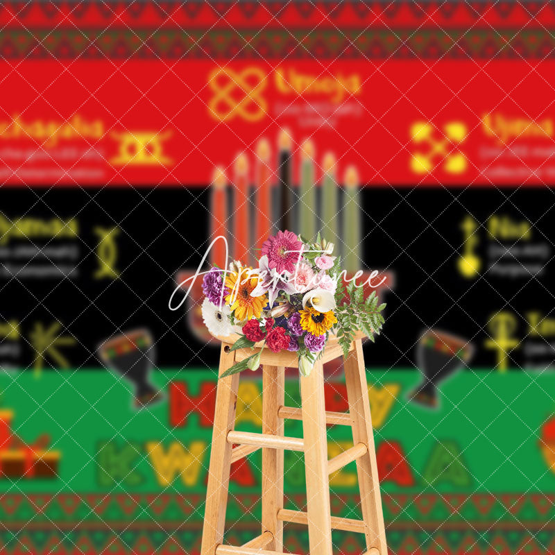 Aperturee - Aperturee Cultural Stripe Traditinal Heritage Kwanzaa Backdrop