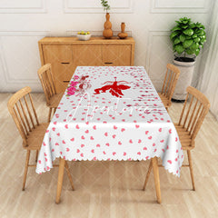 Aperturee - Aperturee Cupid Love Valentine’S Day Rectangular Tablecloth