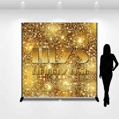 Aperturee - Aperturee Custom Birthday Backdrop Gold Sequin Spots Glitz Glamorous Disco Party Photography