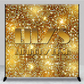 Aperturee - Aperturee Custom Birthday Backdrop Gold Sequin Spots Glitz Glamorous Disco Party Photography
