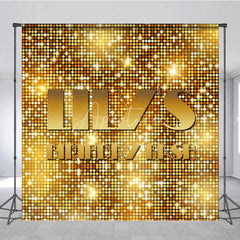 Aperturee - Aperturee Custom Birthday Backdrop Gold Sequin Spots Glitz Glamorous Disco Party Photography