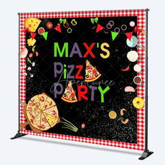 Aperturee - Aperturee Custom Birthday Backdrop Pizza Party Theme Italian Food Cooking Chalkboard Personalized Background