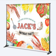 Aperturee - Aperturee Custom Birthday Backdrop Seafood Boil Crawfish Shrimp Feast Photography Background