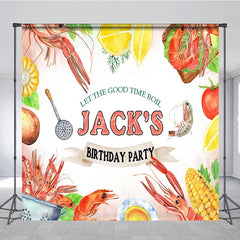 Aperturee - Aperturee Custom Birthday Backdrop Seafood Boil Crawfish Shrimp Feast Photography Background