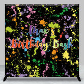 Aperturee Aperturee Custom Birthday Bash Art Party Backdrop Colorful Paint Splatter and Neon Glow Personalized 80s Retro Decor