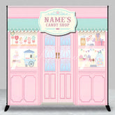 Aperturee - Aperturee Custom Candy Shop Backdrop Personalized Sweet Sweet Birthday Party Storefront Decor