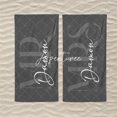 Aperturee - Aperturee Custom Couple Towel Mr and Mrs Beach Towel Honeymoon Gift