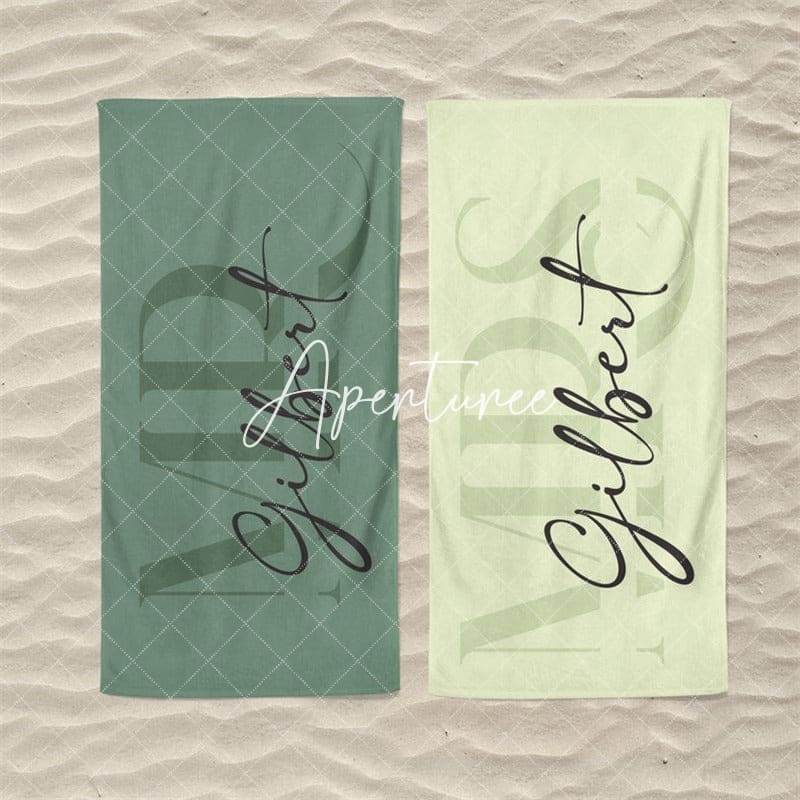 Aperturee - Aperturee Custom Couple Towel Mr and Mrs Beach Towel Honeymoon Gift