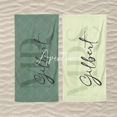 Aperturee - Aperturee Custom Couple Towel Mr and Mrs Beach Towel Honeymoon Gift