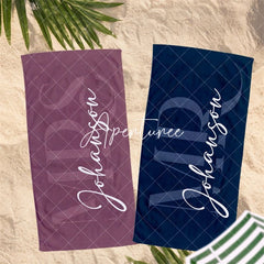 Aperturee - Aperturee Custom Couple Towel Mr and Mrs Beach Towel Honeymoon Gift