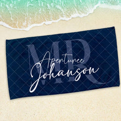 Aperturee - Aperturee Custom Couple Towel Mr and Mrs Beach Towel Honeymoon Gift