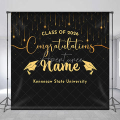 Aperturee - Aperturee Custom Graduation Backdrop Personalized Class of 2026 Congratulations Party Supplies