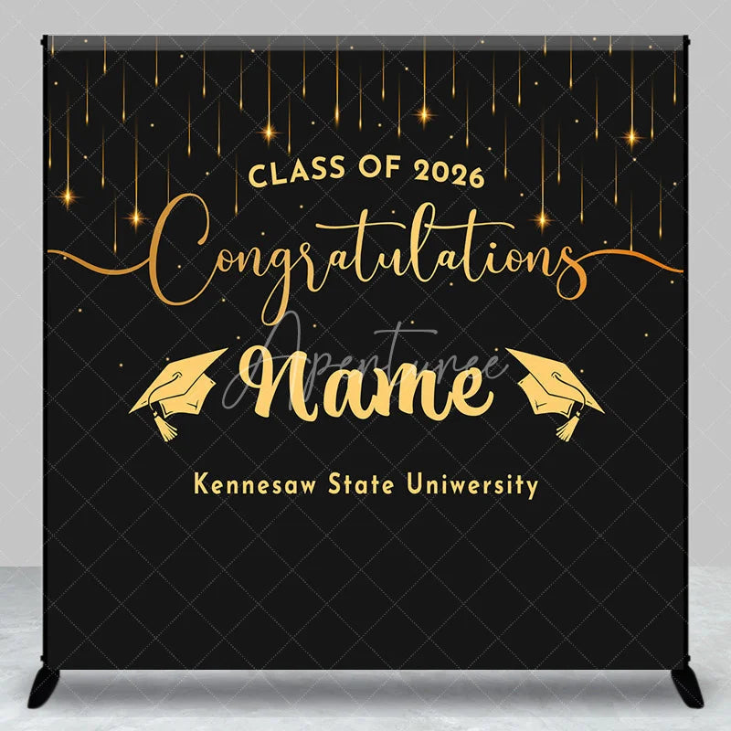 Aperturee - Aperturee Custom Graduation Backdrop Personalized Class of 2026 Congratulations Party Supplies