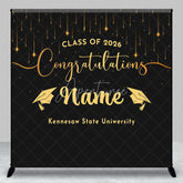 Aperturee - Aperturee Custom Graduation Backdrop Personalized Class of 2026 Congratulations Party Supplies
