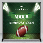 Aperturee - Aperturee Custom Green Football Field Stadium Lights Birthday Party Backdrop Personalized Sports Celebration Decor