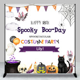 Aperturee - Aperturee Custom Name Birthday Halloween Costume Party Backdrop