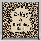 Aperturee - Aperturee Custom Name Leopard Print Birthday Bash Backdrop
