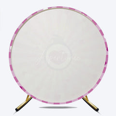 Aperturee Aperturee Custom Name Pink Hearts Round Backdrop Personalized Birthday Party Banner Girls Love Theme Photo Prop Decor