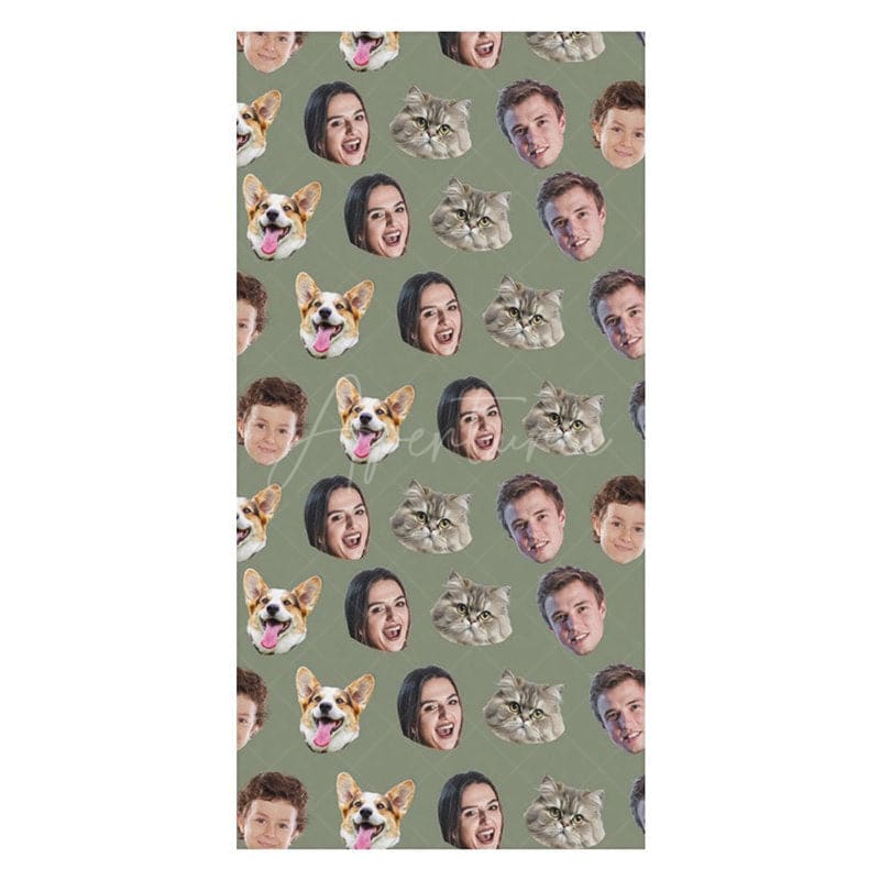 Aperturee - Aperturee Custom Pet Family Head Photo Beach Towel For Summer