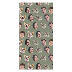 Aperturee - Aperturee Custom Pet Family Head Photo Beach Towel For Summer