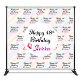 Aperturee - Aperturee Custom Pink 18th Girl Birthday Step And Repeat Banner
