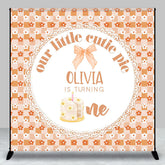 Aperturee - Aperturee Custom Plaid Floral Cutie Pie 1st Birthday Backdrop