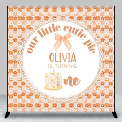 Aperturee - Aperturee Custom Plaid Floral Cutie Pie 1st Birthday Backdrop