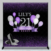 Aperturee - Aperturee Custom Purple Balloon High Heels Birthday Backdrop