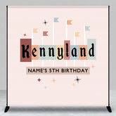 Aperturee - Aperturee Custom Retro Land Backdrop Personalized Vintage Theme Birthday Party Banner Decor