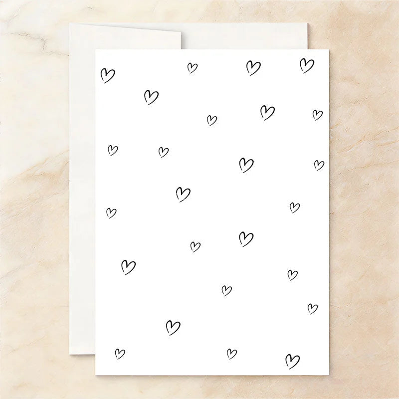 Aperturee - Aperturee Custom Set of 20 Happily Ever After Party Invitation Minimalist Black and White Wedding Reception Design with Hearts