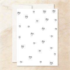 Aperturee - Aperturee Custom Set of 20 Happily Ever After Party Invitation Minimalist Black and White Wedding Reception Design with Hearts