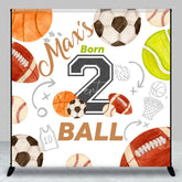 Aperturee - Aperturee Custom Sports Birthday Backdrop Watercolor Balls Athlete Background Personalized Name Born to Ball Party Decoration