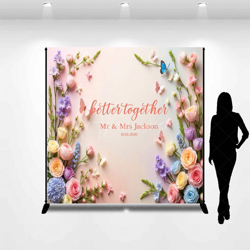 Aperturee - Aperturee Custom Sweet Photo Better Together Wedding Backdrop