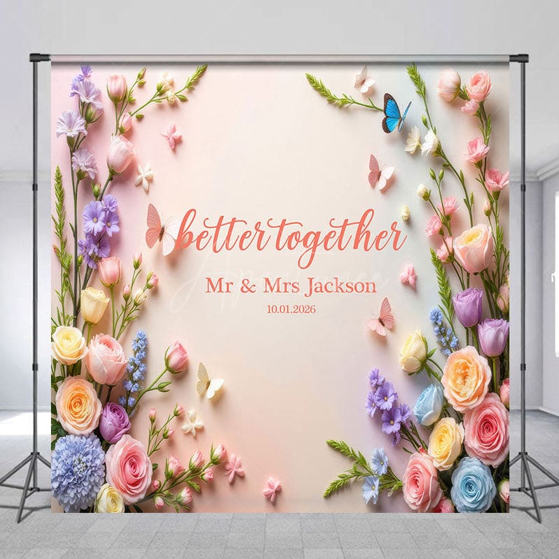 Aperturee - Aperturee Custom Sweet Photo Better Together Wedding Backdrop