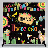 Aperturee Aperturee Custom Taco Bout A Third Birthday Backdrop Colorful Mexican Fiesta Party Banner Personalized Cactus and Llama Decor