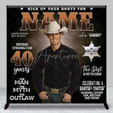 Aperturee - Aperturee Custom Western Cowboy 40th Birthday Backdrop The Man The Myth The Outlaw Rootin Tootin Party Decor