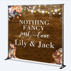 Aperturee - Aperturee Custom Western Wedding Backdrop Rustic Cowboy Boots Hat Photography Background