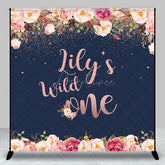 Aperturee Aperturee Custom Wild One First Birthday Backdrop for Girl Boho Floral and Rose Gold Personalized Rustic Party Decor