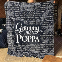 Aperturee - Aperturee Customize Name Fleece Grandparents Blanket Sweet Gift