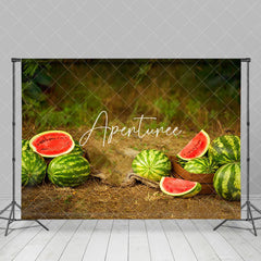 Aperturee - Aperturee Cut Watermelon Wild Field Summer Scenery Backdrop