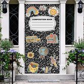Aperturee - Aperturee Cute Back to School Composition Book Door Cover with School Bus Books and Globe for Classroom Decor
