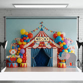 Aperturee - Aperturee Cute Circus With Balloon Flag Cake Smash Backdrop