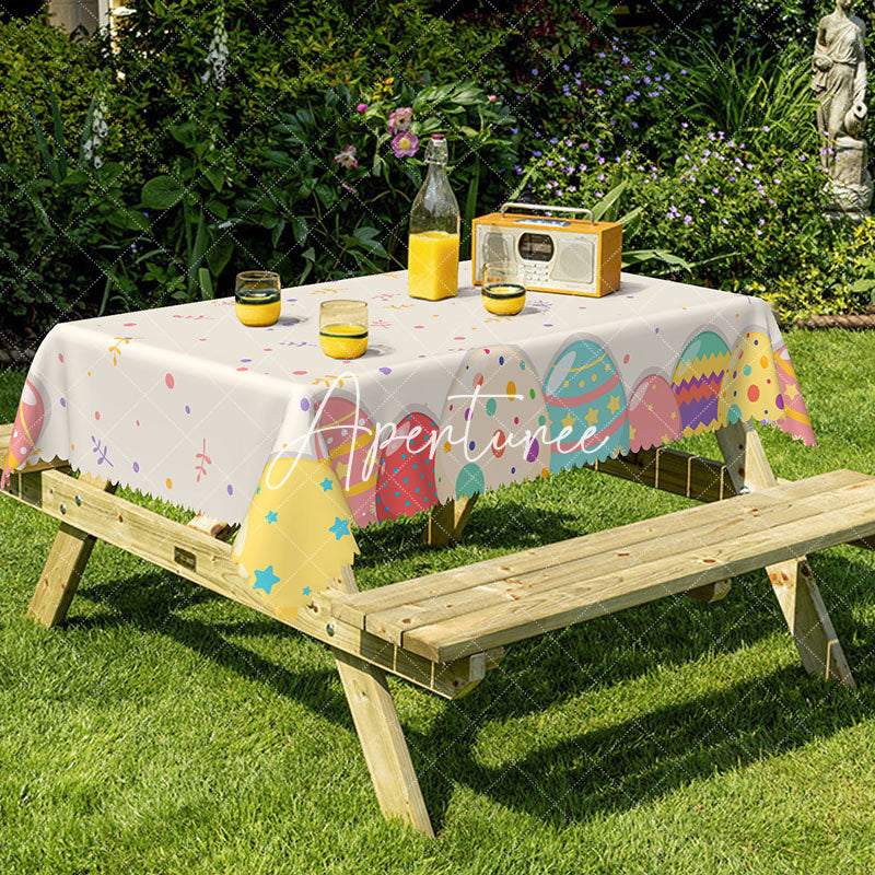 Aperturee - Aperturee Cute Confetti Kids Birthday Party Rectangle Tablecloth
