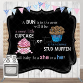 Aperturee - Aperturee Cute Dessert Gender Reveal Square Tension Backdrop