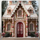 Aperturee - Aperturee Cute Dessert House Christmas Photo Booth Backdrop