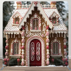 Aperturee - Aperturee Cute Dessert House Christmas Photo Booth Backdrop
