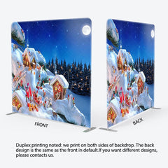 Aperturee - Aperturee Cute Elf Snowy House Christmas Pillow Cover Backdrop