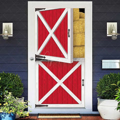 Aperturee - Aperturee Cute Farm Barn Door Cover for Birthday Baby Shower